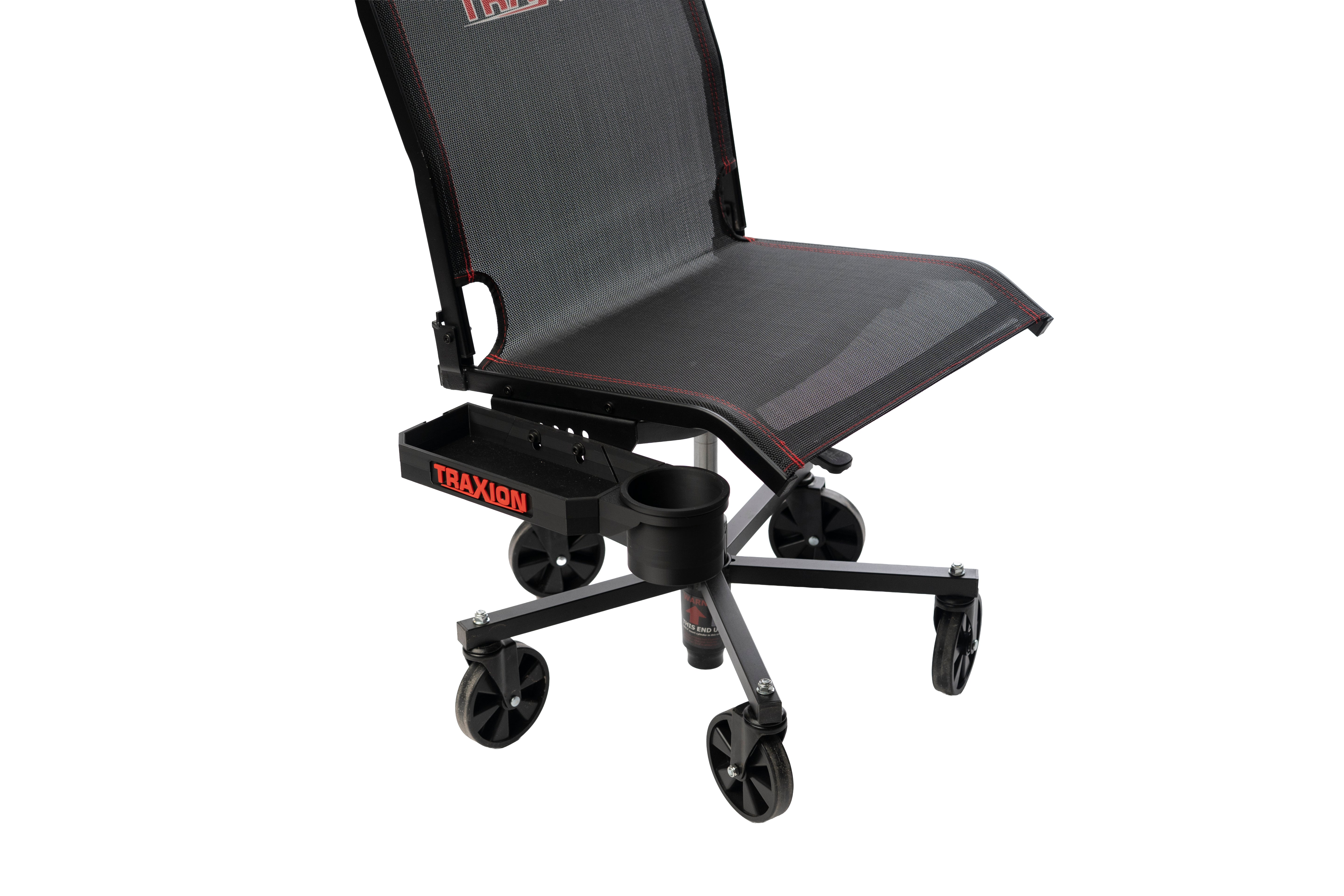 Original Traxion ProGear Mesh Flex Roll Seat NOW includes 1 of the NEW 2-581 Accessory Tool Tray with Cupholder